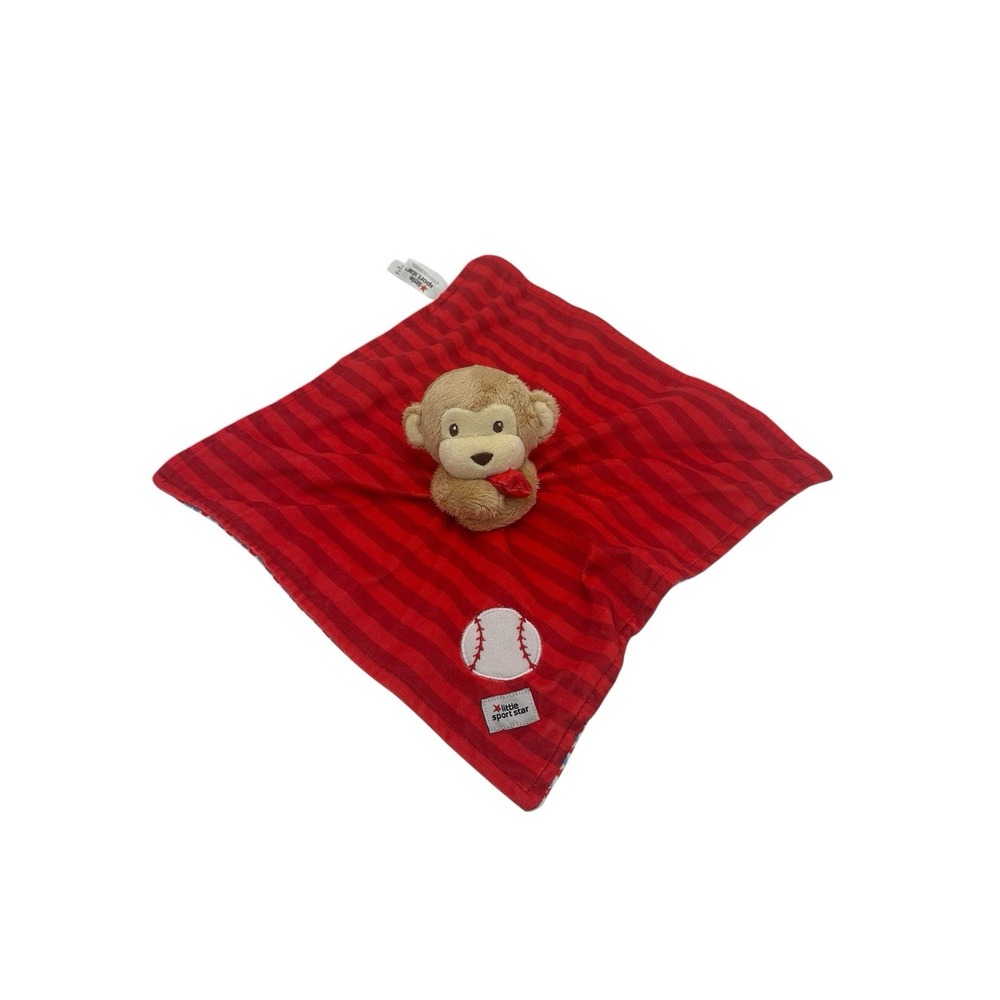 Monkey Lovey‎ Little Sport Star Red Baseball Security Blanket 14X14 2018